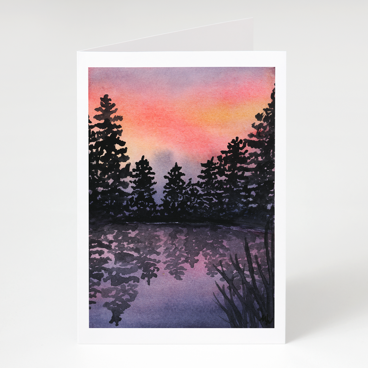 &quot;Sunset at Cannon Pond&quot; &#39;Greet &amp; Frame&#39; Greeting Card